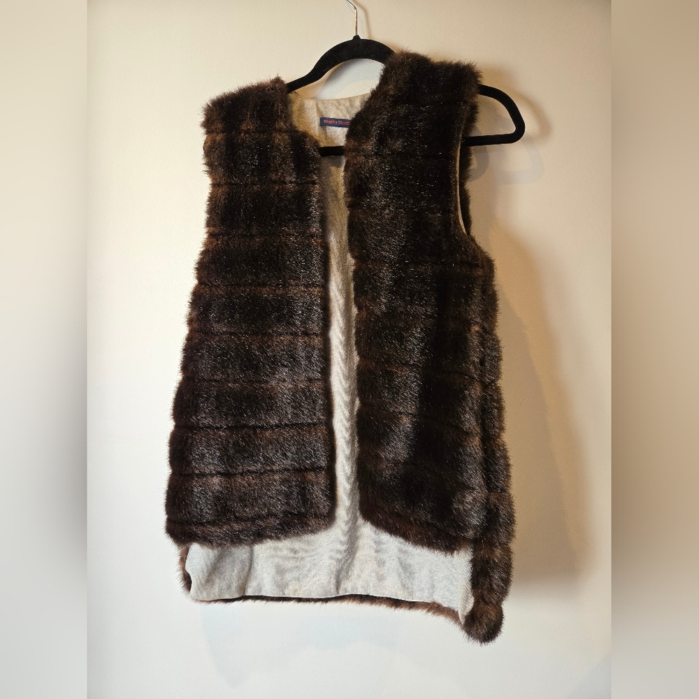 Harvey Faircloth Faux Fur Mink Vest Size 2